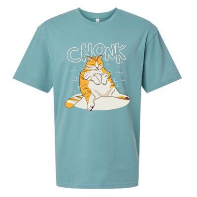 Chonker Cat Fat Cat Chonk Scale Chonky Meme Sueded Cloud Jersey T-Shirt