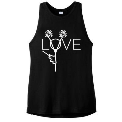 Cute Cheer Funny Gift For Cheerleaders Teen Girls Mom Love Gift Ladies PosiCharge Tri-Blend Wicking Tank