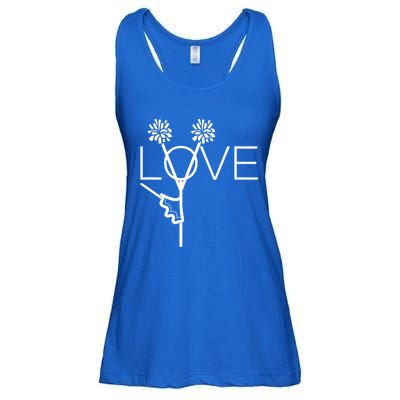 Cute Cheer Funny Gift For Cheerleaders Teen Girls Mom Love Gift Ladies Essential Flowy Tank