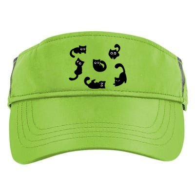 Cute Cat Funny Black Cat For Cat Lovers Cat Mom Adult Drive Performance Visor