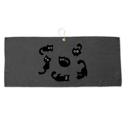 Cute Cat Funny Black Cat For Cat Lovers Cat Mom Large Microfiber Waffle Golf Towel