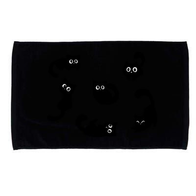 Cute Cat Funny Black Cat For Cat Lovers Cat Mom Microfiber Hand Towel