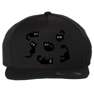 Cute Cat Funny Black Cat For Cat Lovers Cat Mom Wool Snapback Cap