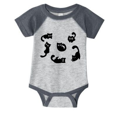 Cute Cat Funny Black Cat For Cat Lovers Cat Mom Infant Baby Jersey Bodysuit