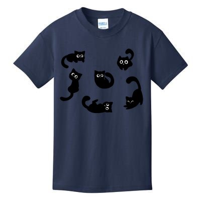 Cute Cat Funny Black Cat For Cat Lovers Cat Mom Kids T-Shirt