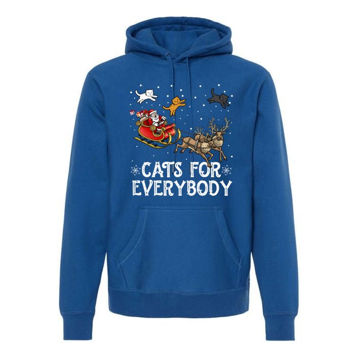 Christmas Cats For Everybody Funny Xmas Santa Gift Premium Hoodie