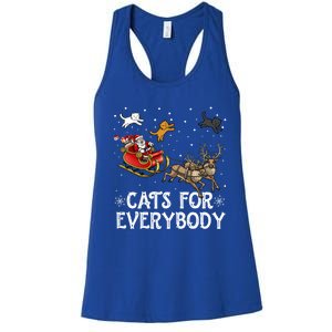 Christmas Cats For Everybody Funny Xmas Santa Gift Women's Racerback Tank