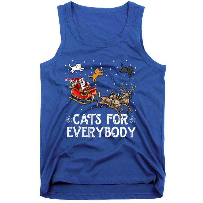 Christmas Cats For Everybody Funny Xmas Santa Gift Tank Top