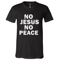 Christian Cross Faith Know Peace Know Jesus V-Neck T-Shirt