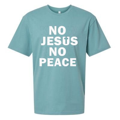 Christian Cross Faith Know Peace Know Jesus Sueded Cloud Jersey T-Shirt