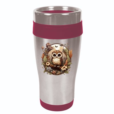 Cute Cottagecore Floral Owl Aesthetic Graphic 16oz Travel Tumbler