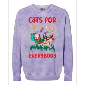 Christmas Cats For Everybody Santa Claus Xmas Cat Lover Gift Colorblast Crewneck Sweatshirt