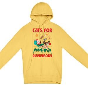 Christmas Cats For Everybody Santa Claus Xmas Cat Lover Gift Premium Pullover Hoodie