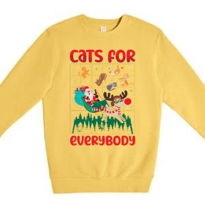 Christmas Cats For Everybody Santa Claus Xmas Cat Lover Gift Premium Crewneck Sweatshirt