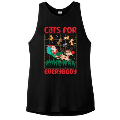 Christmas Cats For Everybody Santa Claus Xmas Cat Lover Gift Ladies PosiCharge Tri-Blend Wicking Tank