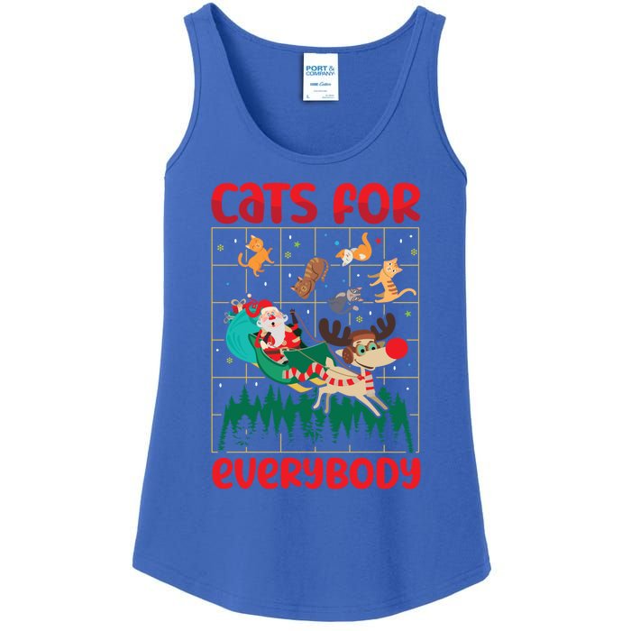 Christmas Cats For Everybody Santa Claus Xmas Cat Lover Gift Ladies Essential Tank