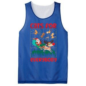 Christmas Cats For Everybody Santa Claus Xmas Cat Lover Gift Mesh Reversible Basketball Jersey Tank