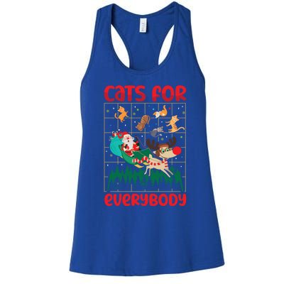 Christmas Cats For Everybody Santa Claus Xmas Cat Lover Gift Women's Racerback Tank