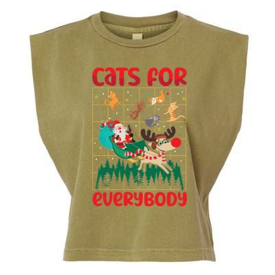 Christmas Cats For Everybody Santa Claus Xmas Cat Lover Gift Garment-Dyed Women's Muscle Tee