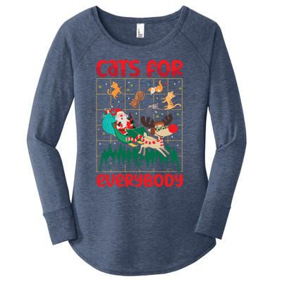 Christmas Cats For Everybody Santa Claus Xmas Cat Lover Gift Women's Perfect Tri Tunic Long Sleeve Shirt