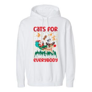 Christmas Cats For Everybody Santa Claus Xmas Cat Lover Gift Garment-Dyed Fleece Hoodie