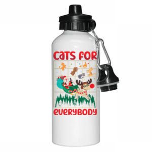 Christmas Cats For Everybody Santa Claus Xmas Cat Lover Gift Aluminum Water Bottle