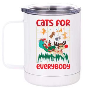 Christmas Cats For Everybody Santa Claus Xmas Cat Lover Gift 12 oz Stainless Steel Tumbler Cup