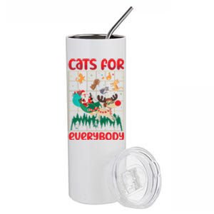 Christmas Cats For Everybody Santa Claus Xmas Cat Lover Gift Stainless Steel Tumbler