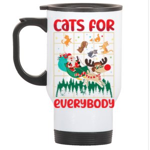 Christmas Cats For Everybody Santa Claus Xmas Cat Lover Gift Stainless Steel Travel Mug