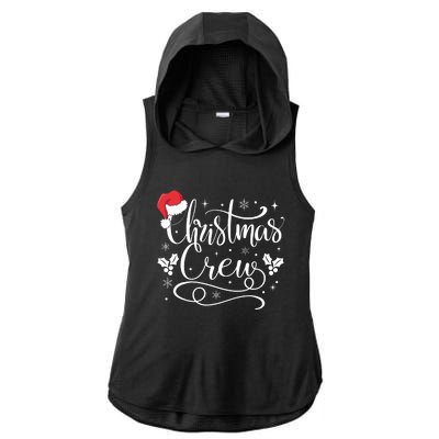 Christmas Crew Family Group Matching Christmas Pajama Party Ladies PosiCharge Tri-Blend Wicking Draft Hoodie Tank