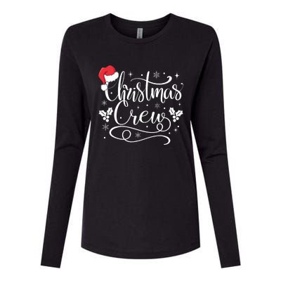 Christmas Crew Family Group Matching Christmas Pajama Party Womens Cotton Relaxed Long Sleeve T-Shirt