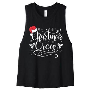 Christmas Crew Family Group Matching Christmas Pajama Party Women's Racerback Cropped Tank