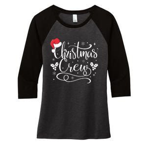 Christmas Crew Family Group Matching Christmas Pajama Party Women's Tri-Blend 3/4-Sleeve Raglan Shirt