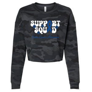 Colon Cancer Friends Support Squad Colon Cancer Awareness Gift Cropped Pullover Crew