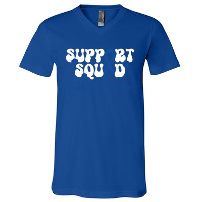 Colon Cancer Friends Support Squad Colon Cancer Awareness Gift V-Neck T-Shirt