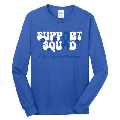 Colon Cancer Friends Support Squad Colon Cancer Awareness Gift Tall Long Sleeve T-Shirt