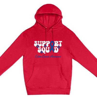 Colon Cancer Friends Support Squad Colon Cancer Awareness Gift Premium Pullover Hoodie