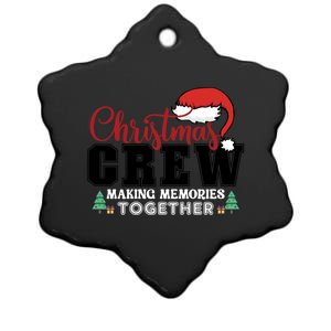 Christmas Crew Funny Matching Family With Santa Hat Ceramic Star Ornament