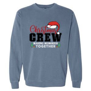 Christmas Crew Funny Matching Family With Santa Hat Garment-Dyed Sweatshirt