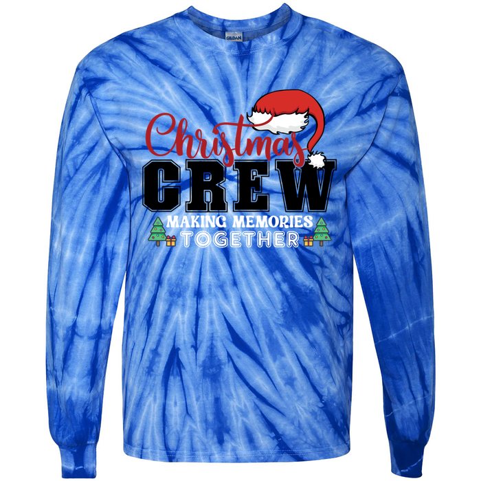 Christmas Crew Funny Matching Family With Santa Hat Tie-Dye Long Sleeve Shirt