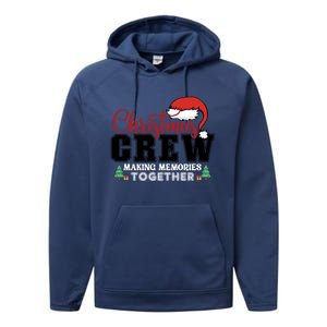 Christmas Crew Funny Matching Family With Santa Hat Performance Fleece Hoodie