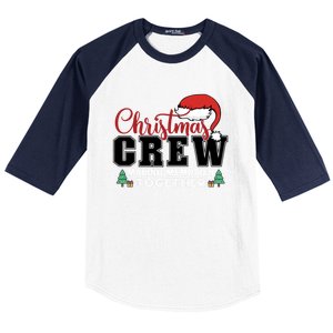 Christmas Crew Funny Matching Family With Santa Hat Baseball Sleeve Shirt