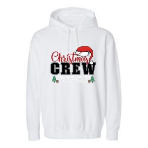 Christmas Crew Funny Matching Family With Santa Hat Garment-Dyed Fleece Hoodie