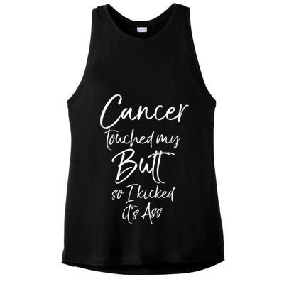 Colon Cancer Fun Cancer Touched My Butt So I Kicked It's Ass Meaningful Gift Ladies PosiCharge Tri-Blend Wicking Tank
