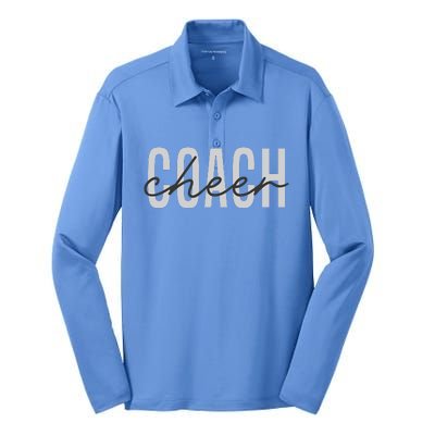 Cheer Coach Funny Design Cute Cheer Coach Cool Coaching Silk Touch Performance Long Sleeve Polo