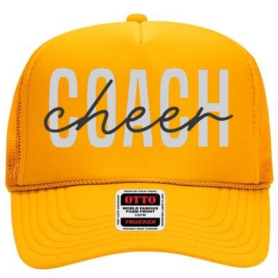 Cheer Coach Funny Design Cute Cheer Coach Cool Coaching High Crown Mesh Back Trucker Hat