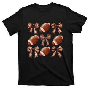 Cheer Coquette Football Bow Football For Women Girl Gift T-Shirt