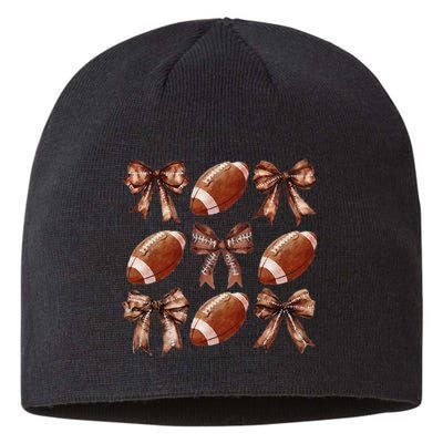 Cheer Coquette Football Bow Football For Women Girl Gift Sustainable Beanie