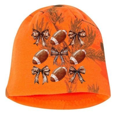 Cheer Coquette Football Bow Football For Women Girl Gift Kati - Camo Knit Beanie