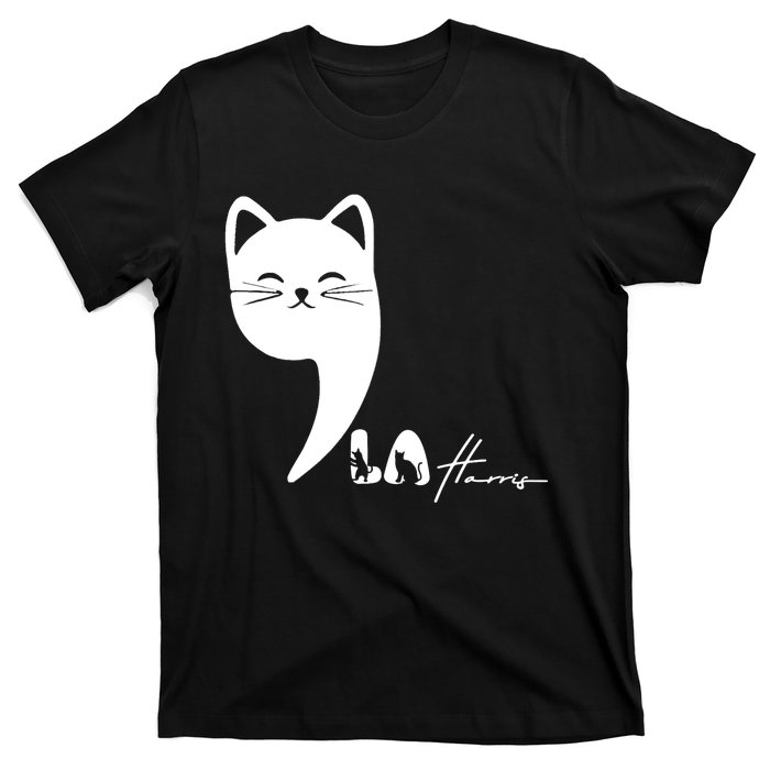 Cute Commala Funny Cat Comma La T-Shirt